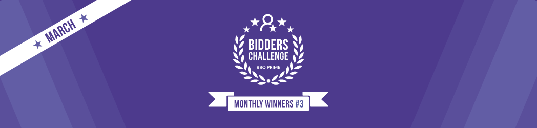 BBO Prime bidders challenge: resultaten en winnaars – Maart