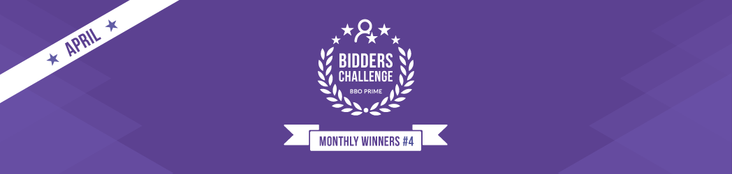 BBO Prime bidders challenge: resultaten en winnaars - april